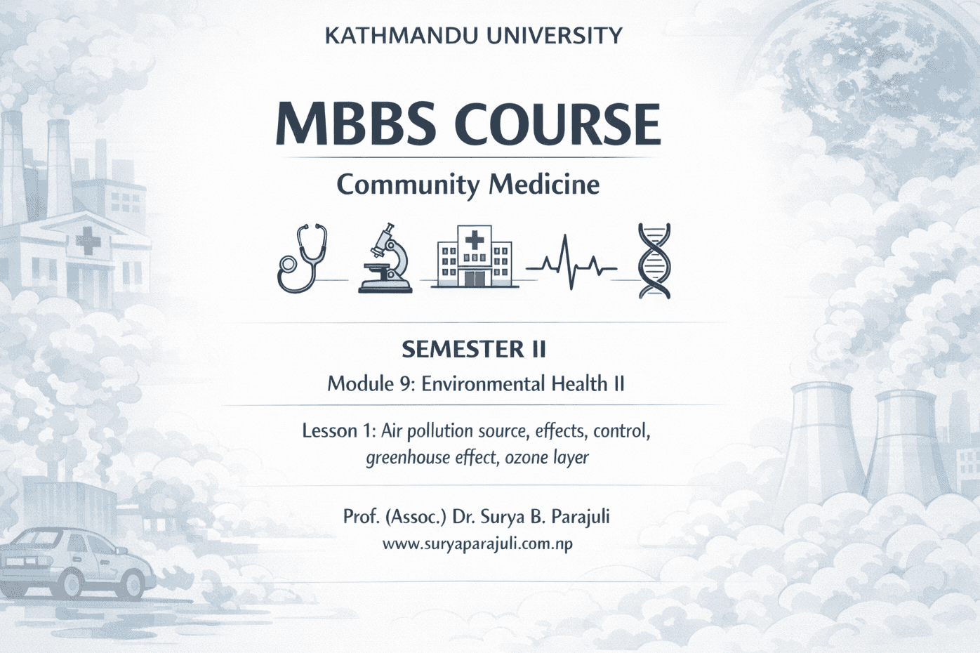 Air pollution source, effects, control , greenhouse effect, ozone layer